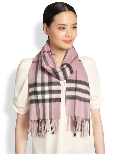 burberry cashmere pink giant check scarf|Burberry Check cashmere scarf sale.